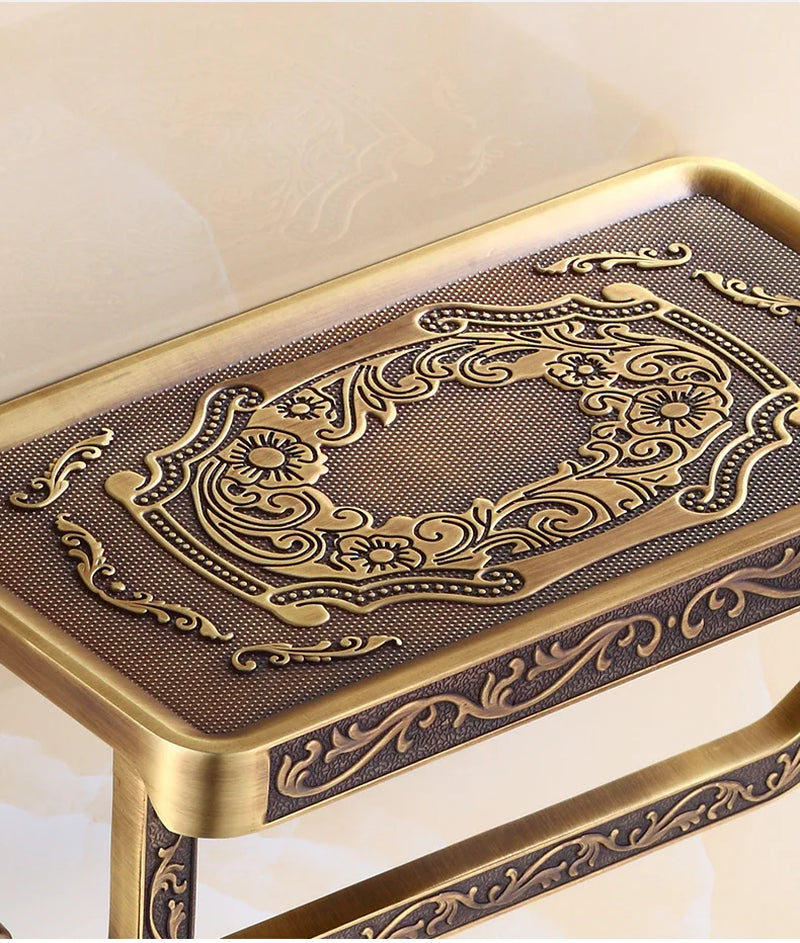 Antique Brass Toilet Roll Holder, view 2