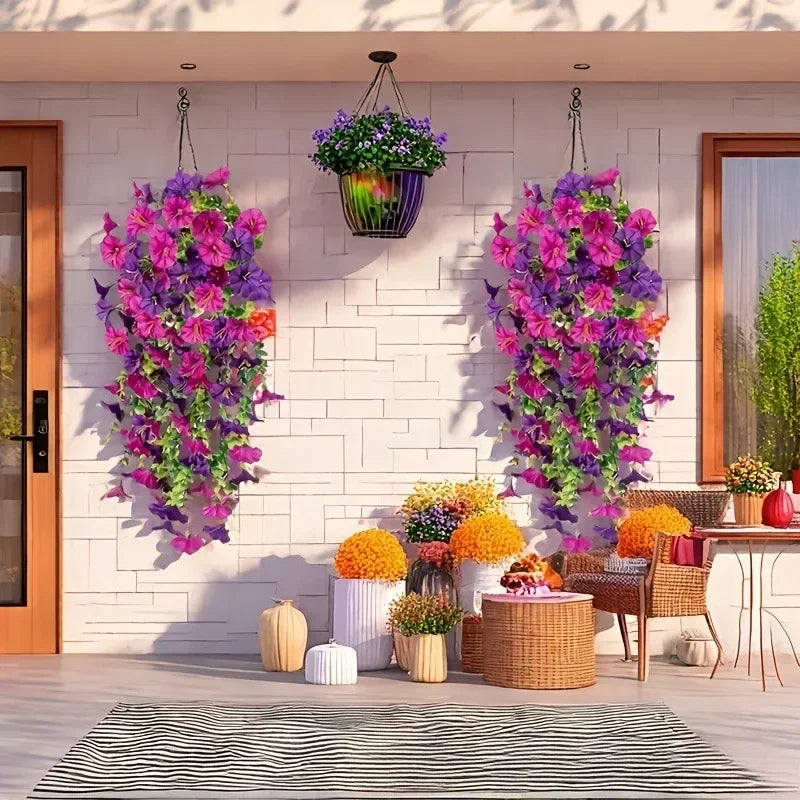 Artificial Morning Glory Garland, view 3