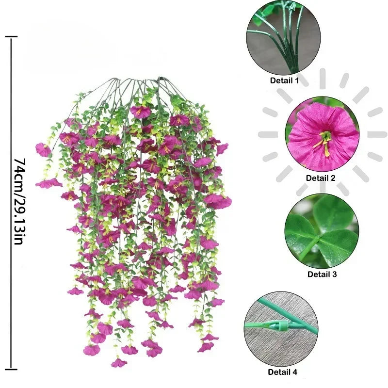 Artificial Morning Glory Garland, view 7