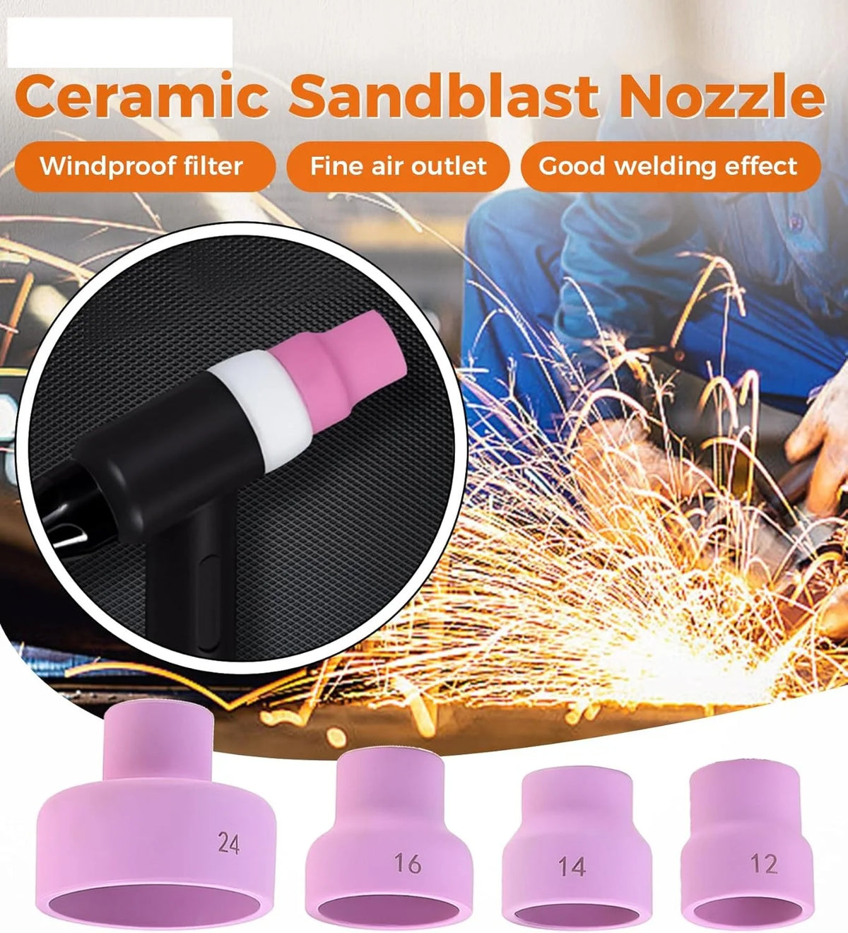 TIG Welding Ceramic Cup Set, view 3