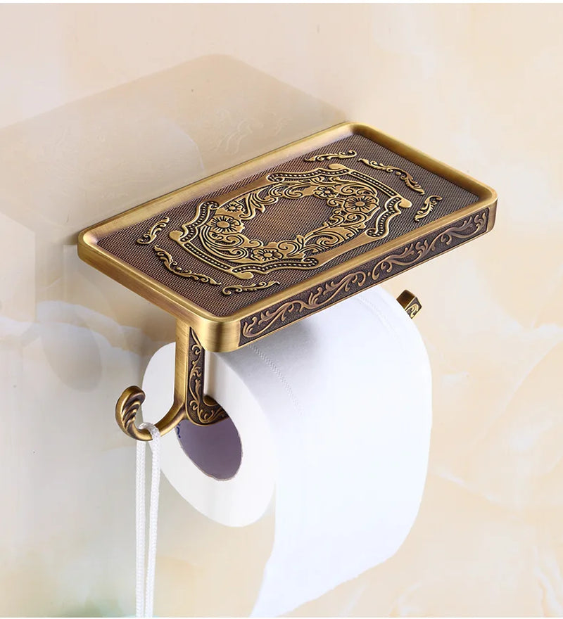 Antique Brass Toilet Roll Holder
